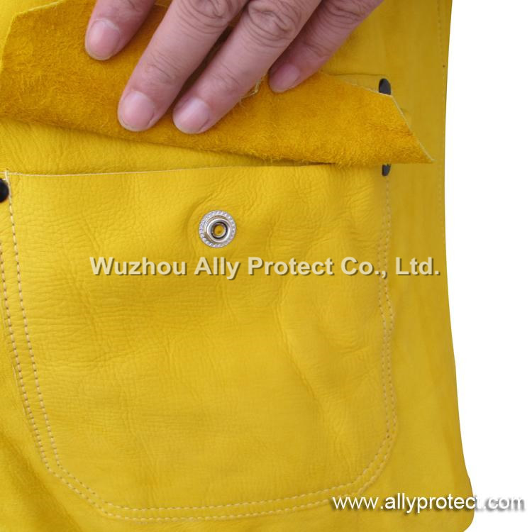 AP-2830 Yellow Grain & Brown Split Leather welding Jacket