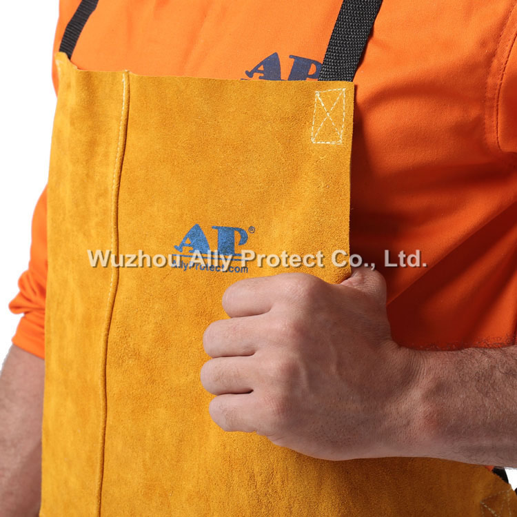 AP-2236 Golden Leather Bib with Leg Apron